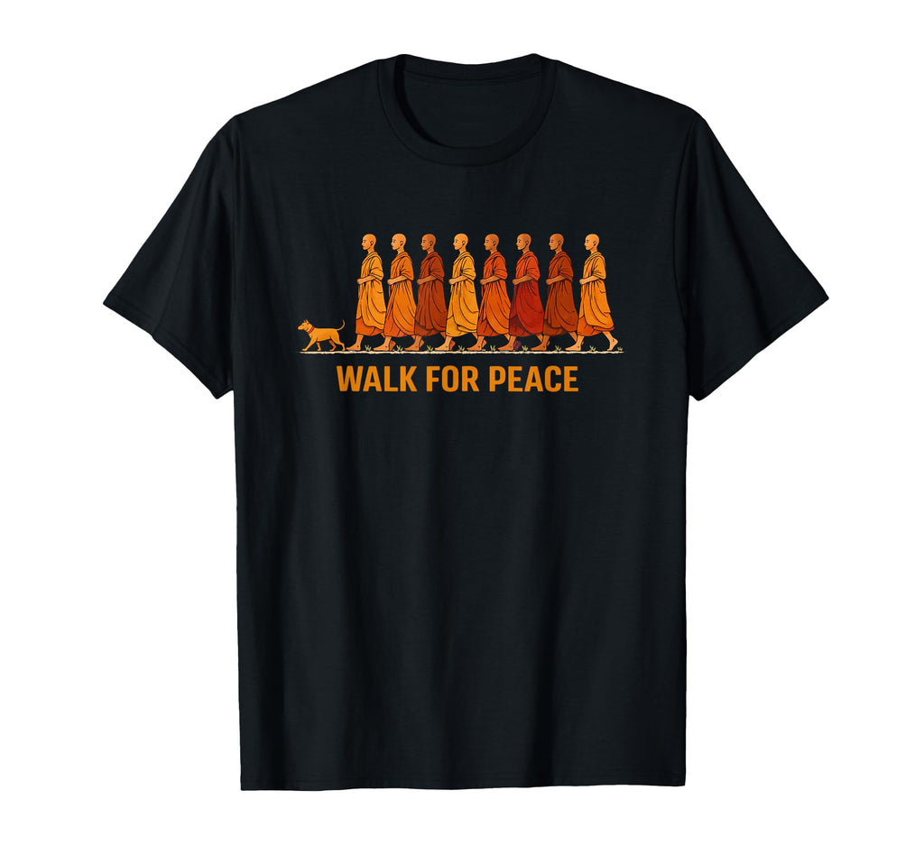 Walk Peace Mindfulness Meditation T-Shirt - Trendy Graphic for Adults - T-Shirt, Sweatshirt, Hoodie