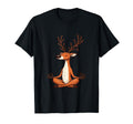 Meditation Reindeer Yoga Pose T-Shirt - Casual Everyday Wear Men Women - T-Shirt, Sweatshirt, Hoodie