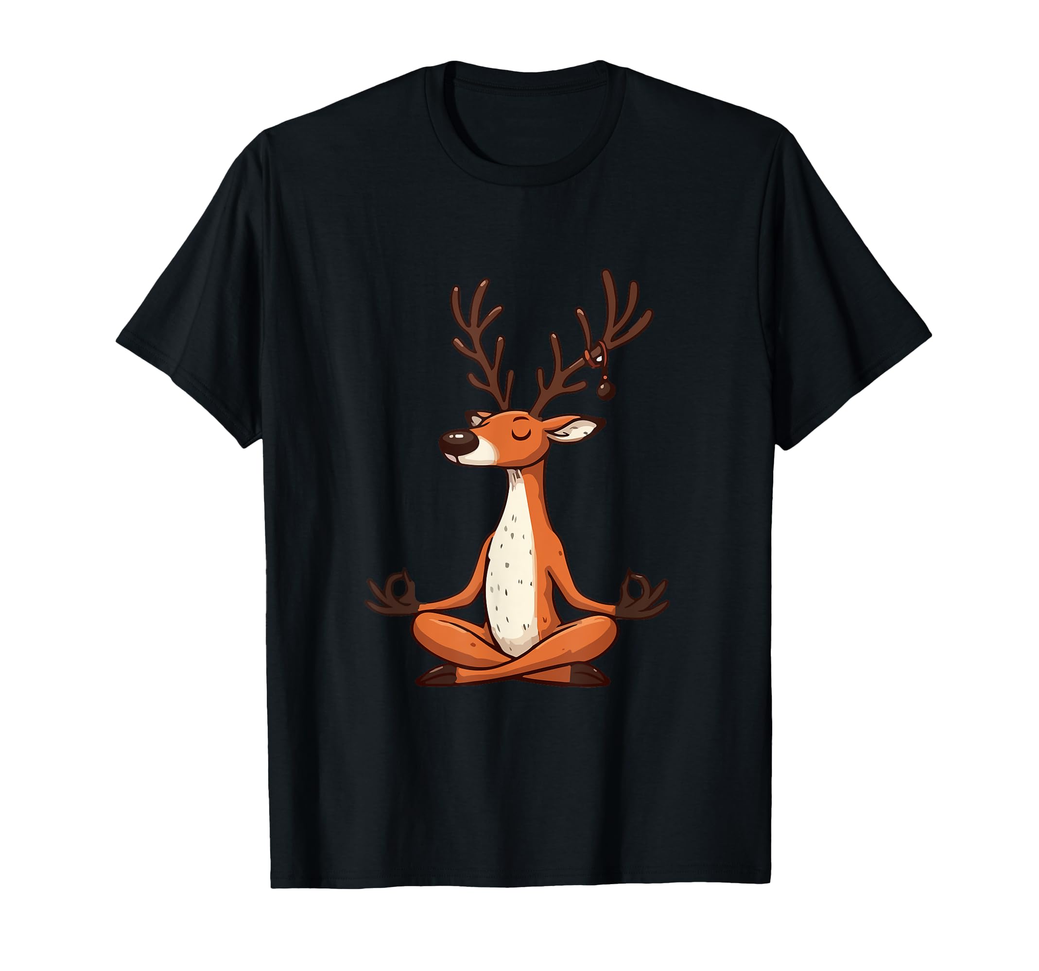 Meditation Reindeer Yoga Pose T-Shirt - Casual Everyday Wear Men Women - T-Shirt, Sweatshirt, Hoodie