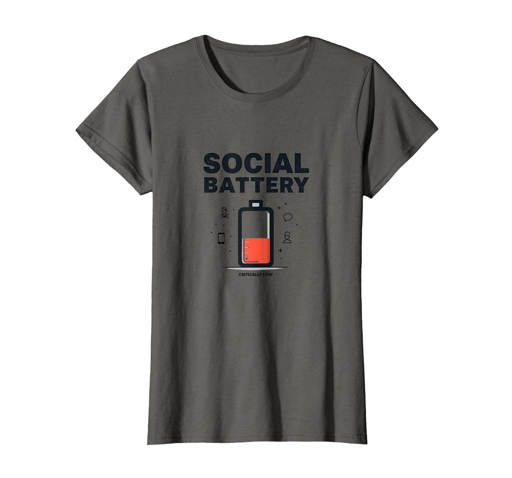 Social Battery Critically Low Funny T-Shirt - Minimalist Print for Adults - T-Shirt, Sweatshirt, Hoodie