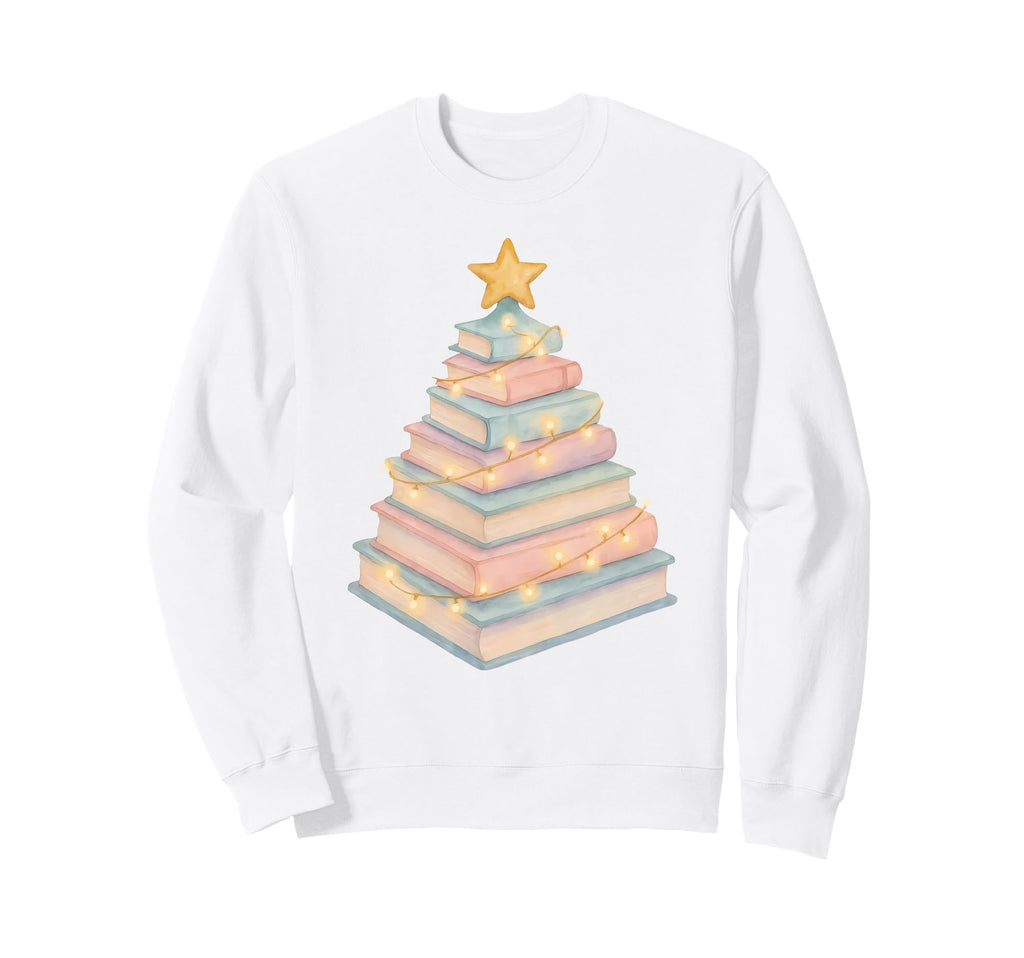 Book Tree Lights Book Lover Nerd Sweatshirt - Novelty Apparel for Adults - T-Shirt, Sweatshirt, Hoodie