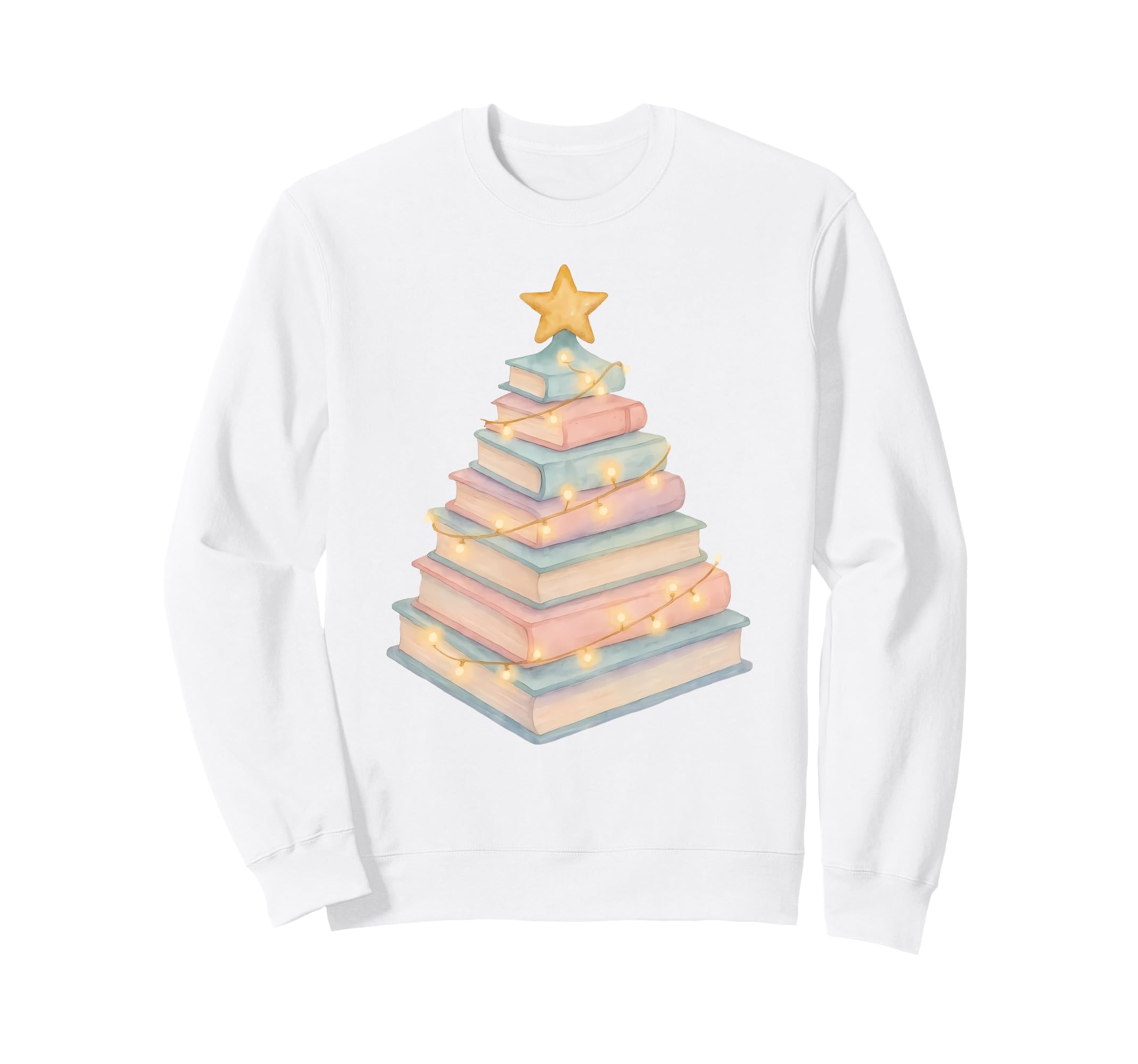 Book Tree Lights Book Lover Nerd Sweatshirt - Novelty Apparel for Adults - T-Shirt, Sweatshirt, Hoodie