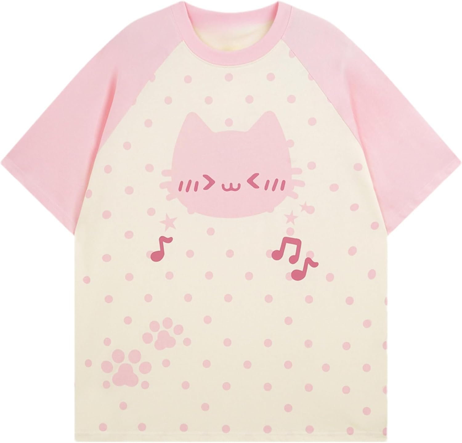Y2K Cutecore Kawaii Teen Shirt Coquette Harajuku Oversize Japan Cat Print Cute Tshirt Top Clothes - T-Shirt, Sweatshirt, Hoodie