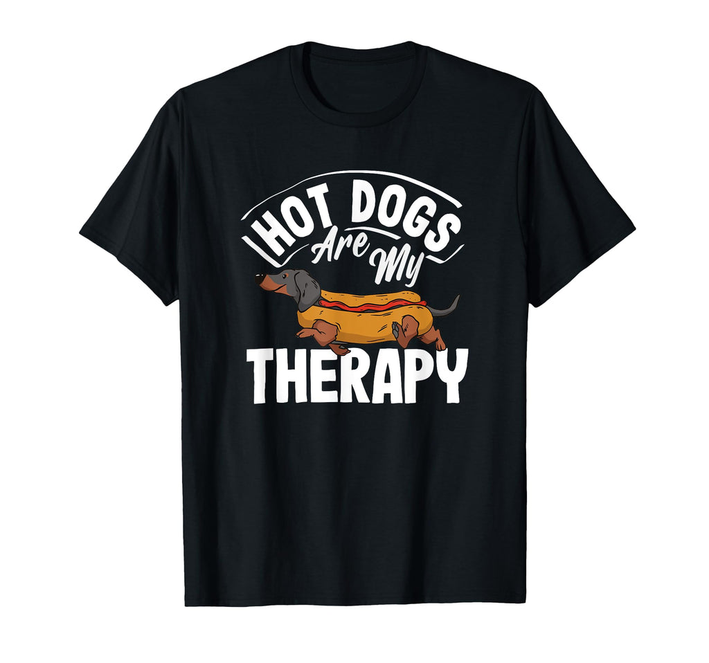 Hot Dogs Are My Therapy Hot Dog Fun T-Shirt - Fun Novelty Design for Adults - T-Shirt, Sweatshirt, Hoodie
