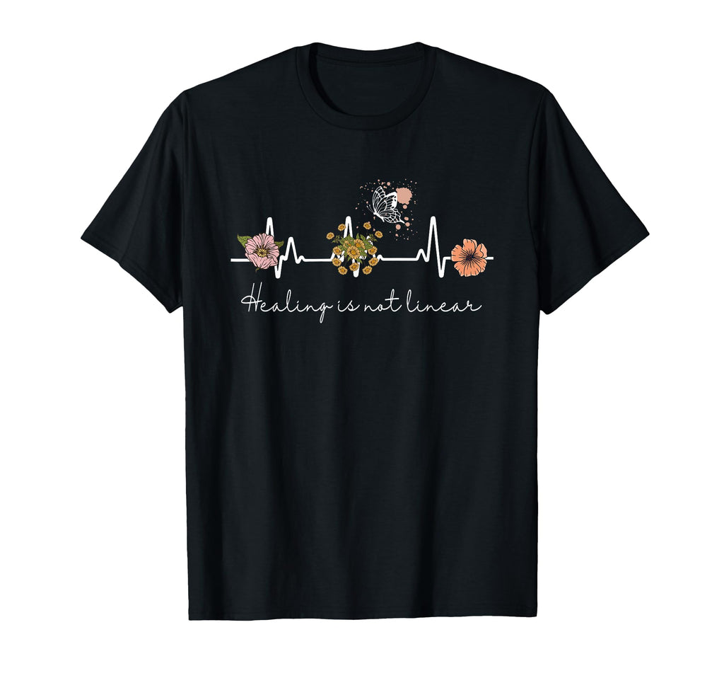 Healing Is Not Linear Mental Health T-Shirt - Novelty Apparel Unisex - T-Shirt, Sweatshirt, Hoodie