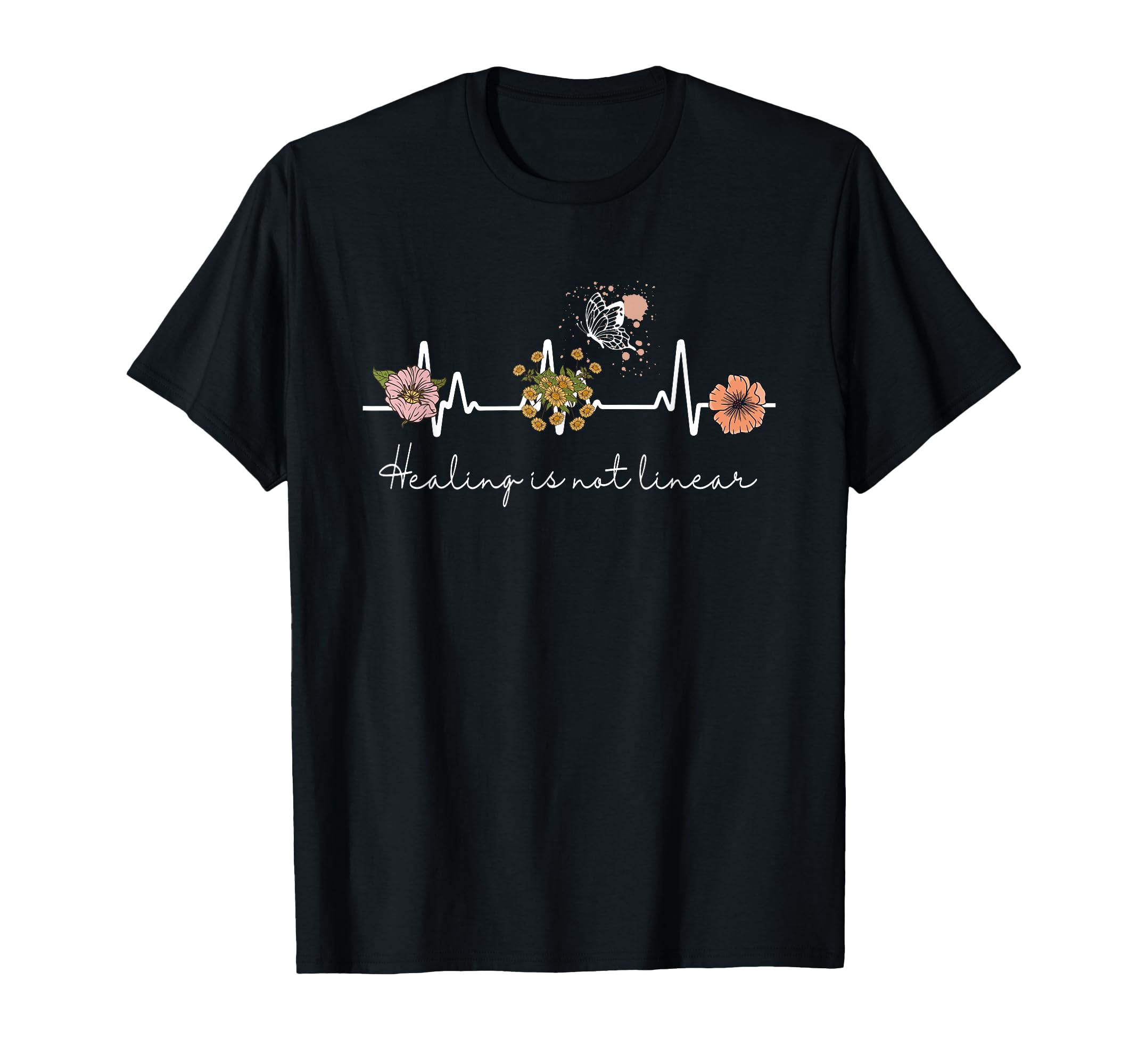 Healing Is Not Linear Mental Health T-Shirt - Novelty Apparel Unisex - T-Shirt, Sweatshirt, Hoodie