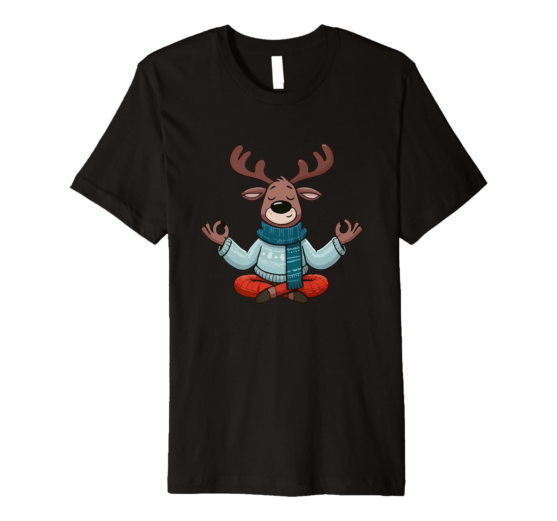 Meditation Reindeer Yoga Pose Relaxing T-Shirt - Minimalist Print Unisex - T-Shirt, Sweatshirt, Hoodie