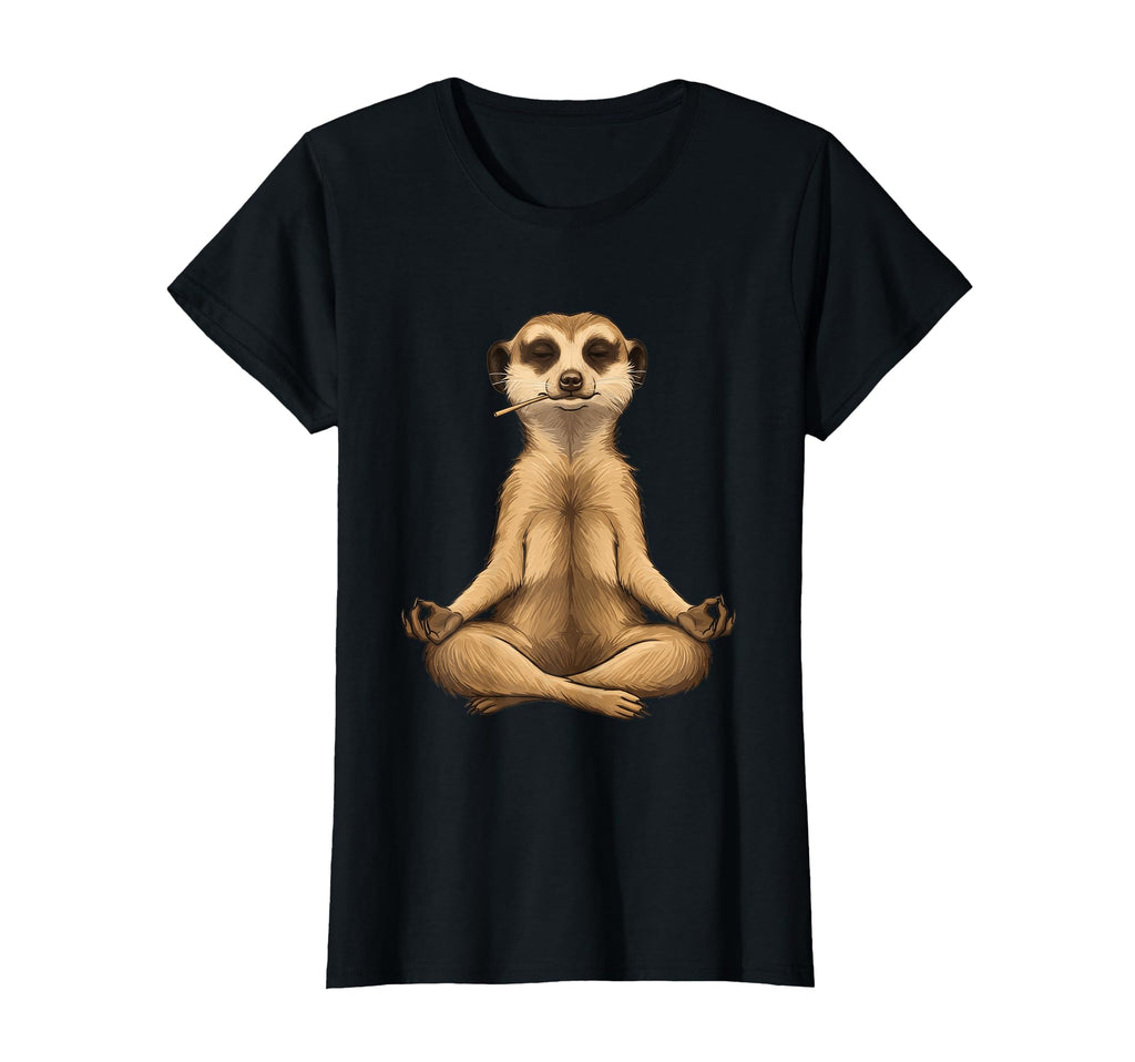 Zen Meerkat Meditation Funny Wildlife T-Shirt - Custom Art Print Men Women - T-Shirt, Sweatshirt, Hoodie