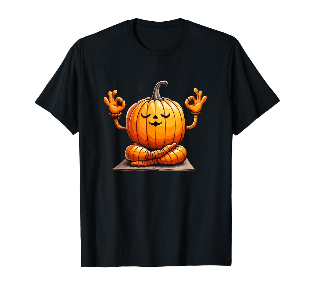 Meditation Pumpkin Yoga Pose Relaxing T-Shirt - Streetwear Style Men Women - T-Shirt, Sweatshirt, Hoodie