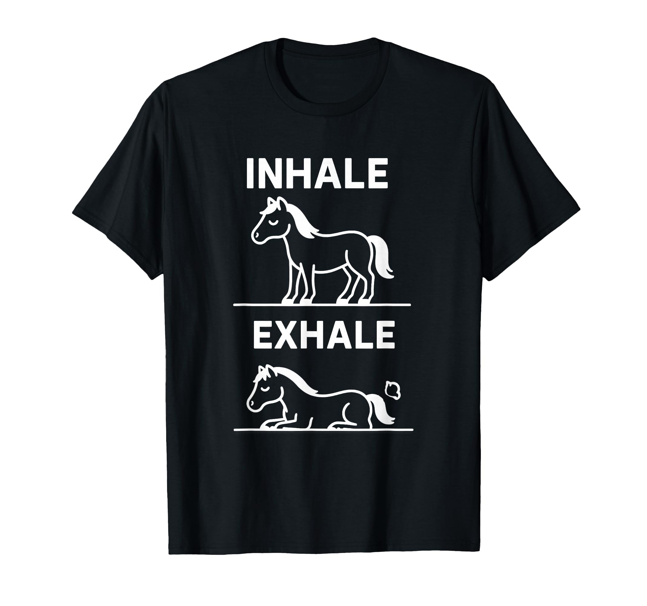Funny Yoga Inhale Exhale Pooping Animal T-Shirt - Minimalist Print Unisex - T-Shirt, Sweatshirt, Hoodie