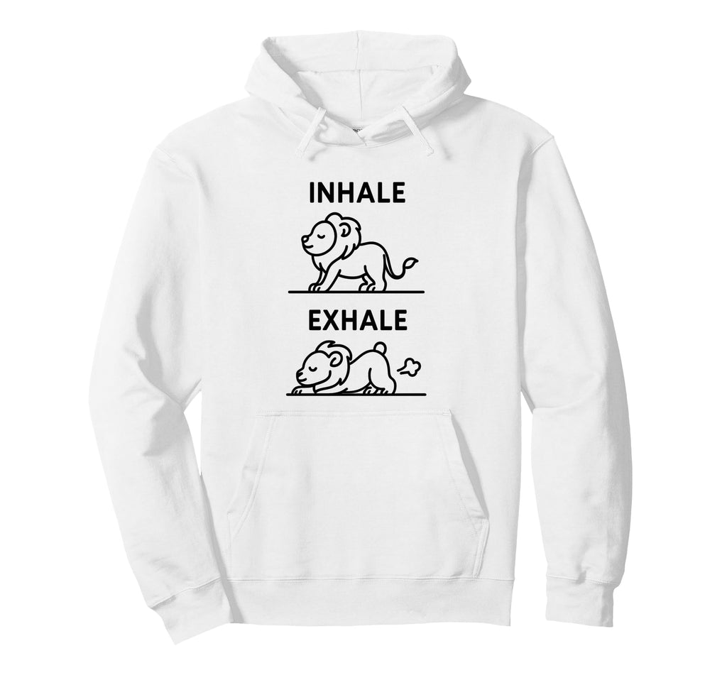 Funny Yoga Inhale Exhale Pooping Animal Hoodie - Aesthetic Graphic Unisex - T-Shirt, Sweatshirt, Hoodie