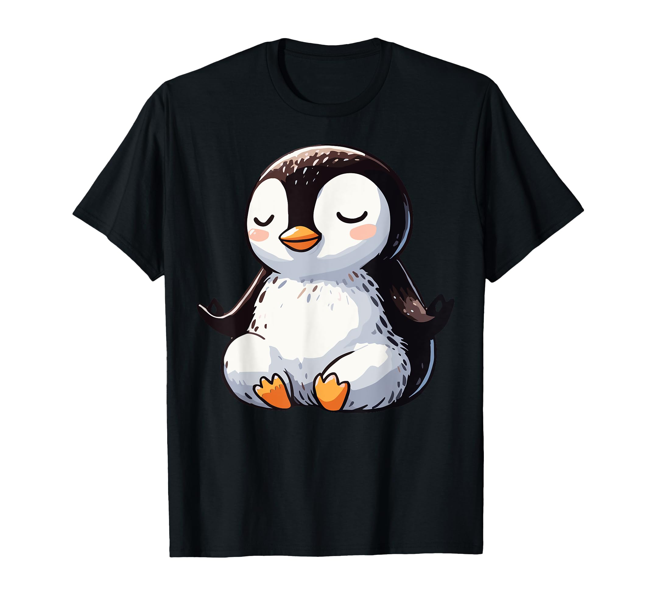 Meditation Penguin Yoga Pose Relaxing T-Shirt - Custom Art Print Men Women - T-Shirt, Sweatshirt, Hoodie