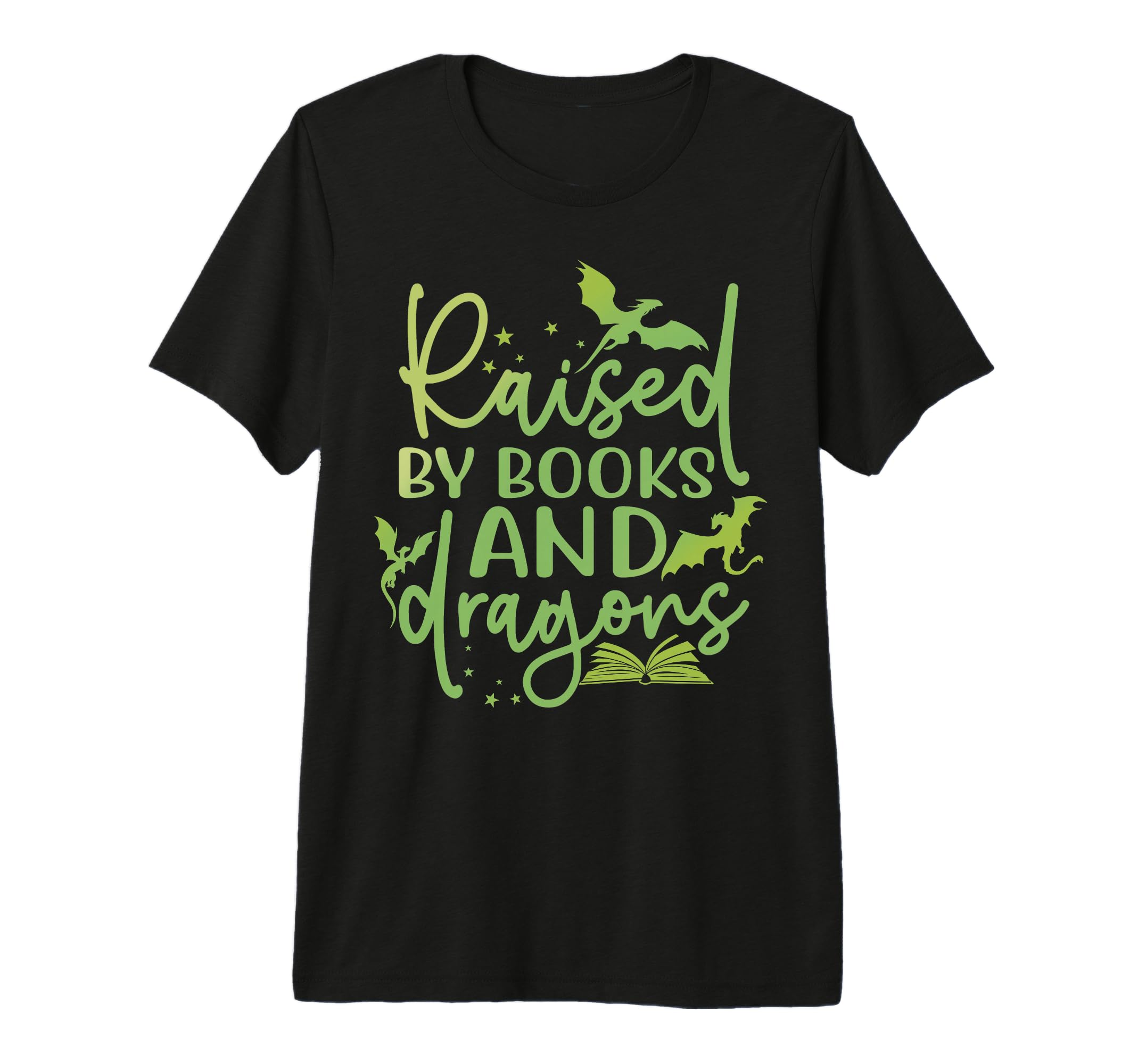 Raised Books And Dragons Fantasy T-Shirt - Aesthetic Graphic Men Women - T-Shirt, Sweatshirt, Hoodie