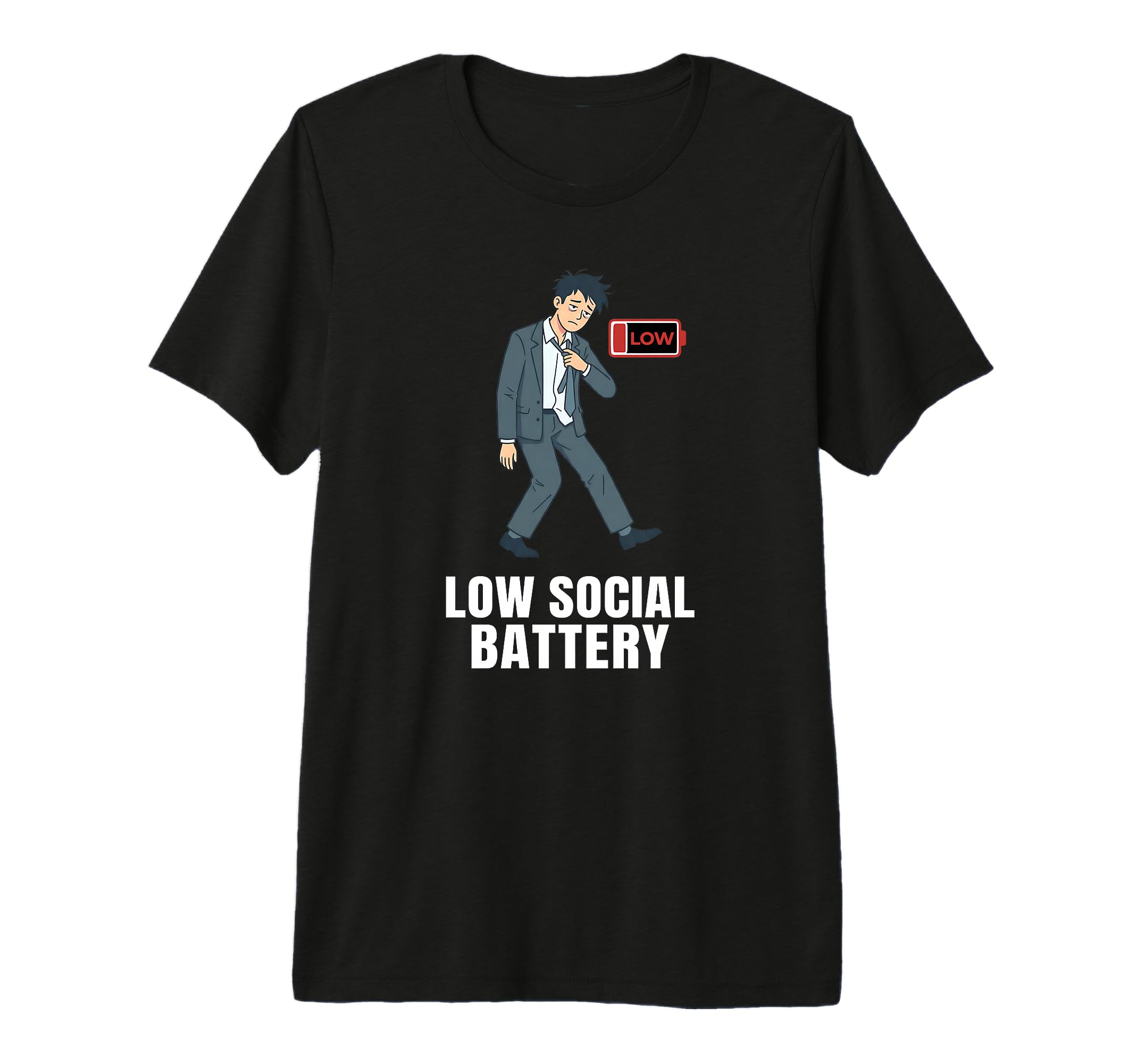 Low Social Battery After Work Tri Blend T-Shirt - Custom Art Print Unisex - T-Shirt, Sweatshirt, Hoodie
