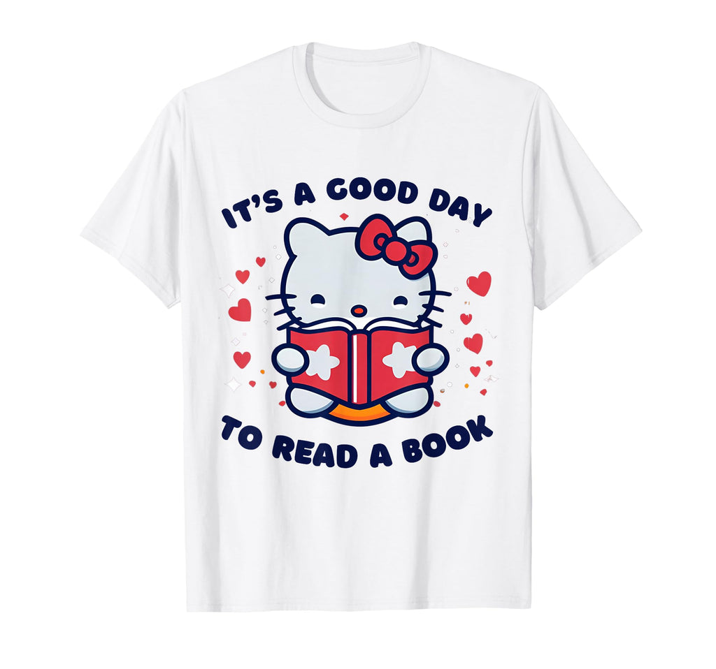 Its Good Day To Read Book Cat Book Day T-Shirt - Minimalist Print Men Women - T-Shirt, Sweatshirt, Hoodie