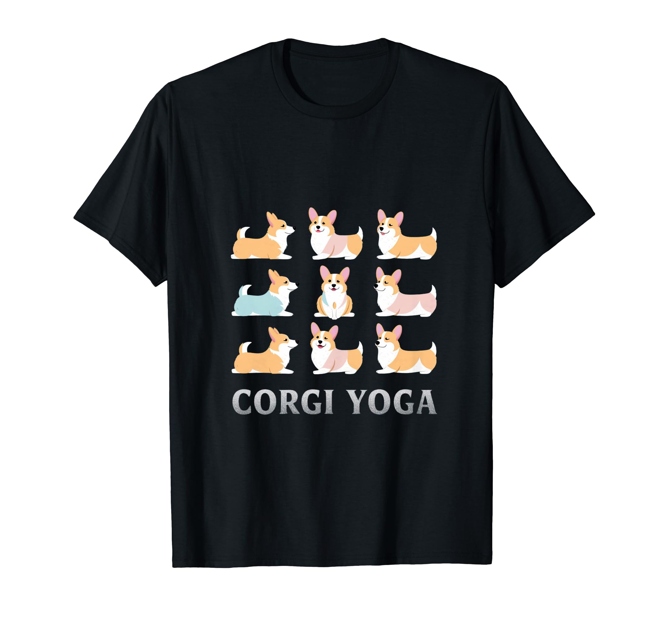 Corgi Yoga Meditation Workout T-Shirt - Custom Art Print Men Women - T-Shirt, Sweatshirt, Hoodie