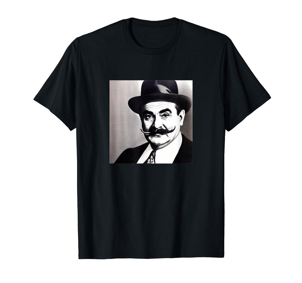 Poirot Potrait Black White Hat T-Shirt - Streetwear Style Men Women - T-Shirt, Sweatshirt, Hoodie