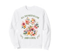 Floral Dog Paw Sweatshirt - Unique Graphic Men Women - T-Shirt, Sweatshirt, Hoodie