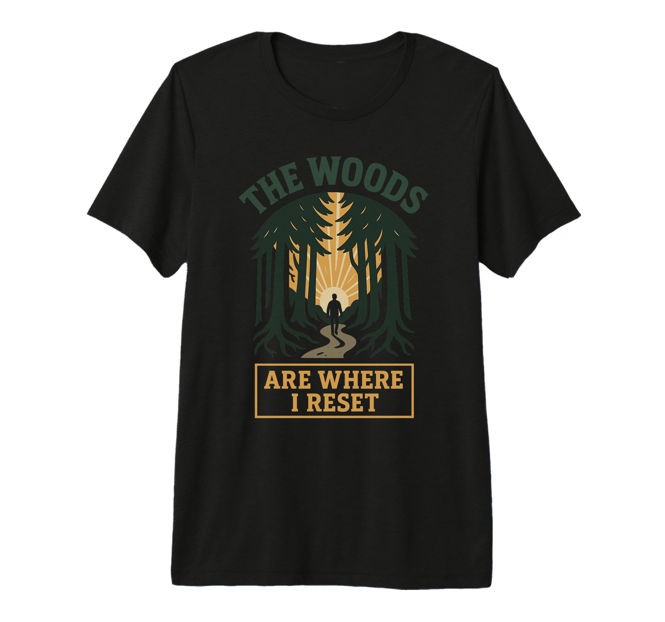 Forest Walk Overthinker Mental Reset T-Shirt - Minimalist Print Men Women - T-Shirt, Sweatshirt, Hoodie