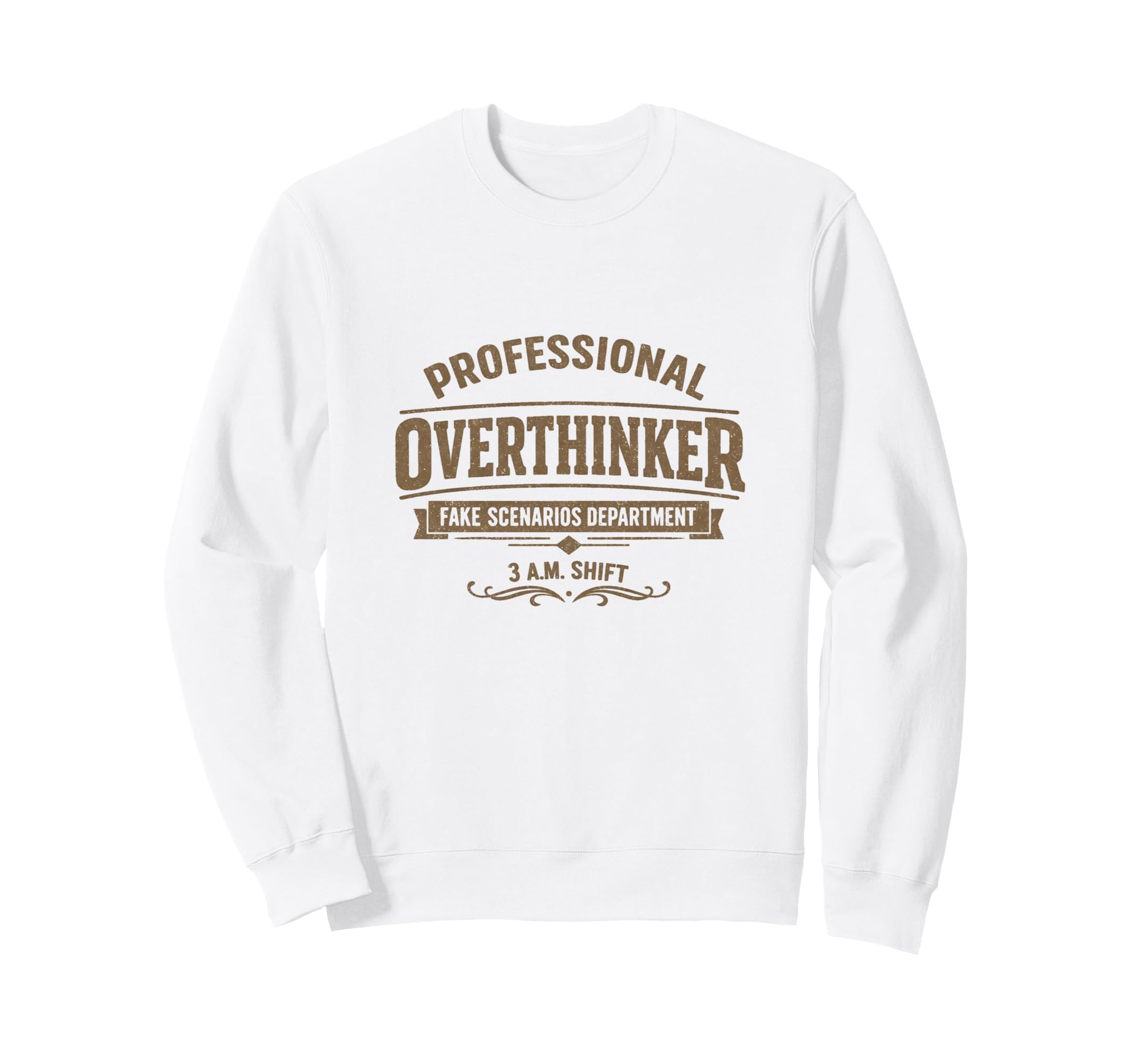 Professional Overthinker Fake Sweatshirt - Minimalist Print Unisex - T-Shirt, Sweatshirt, Hoodie