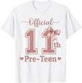 Official Pre-Teen 11 Birthday Girl Coquette Bow 11 Year Old T-Shirt Unisex T-shirt, Sweatshirt, Hoodie, Long Sleeve Tee - T-Shirt, Sweatshirt, Hoodie