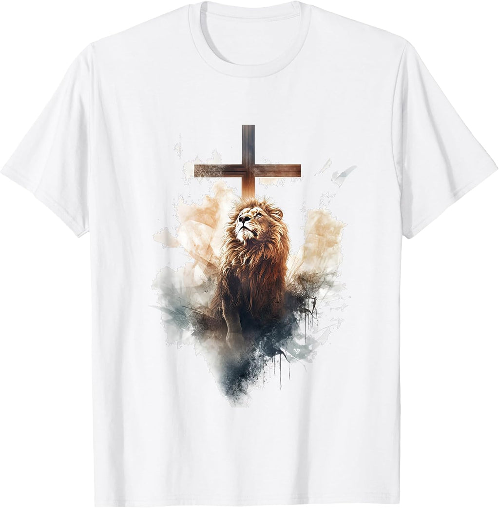 Yeshua The Lion of Judah Christian Cross Design Unisex T-shirt, Sweatshirt, Hoodie, Long Sleeve Tee - T-Shirt, Sweatshirt, Hoodie