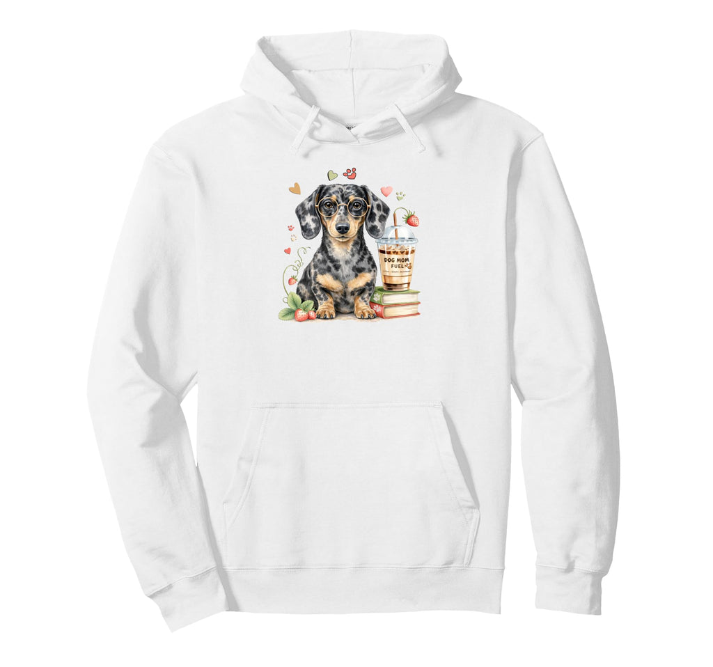 Dachshund Dog Moms Iced Coffee Books Hoodie - Aesthetic Graphic Men Women - T-Shirt, Sweatshirt, Hoodie