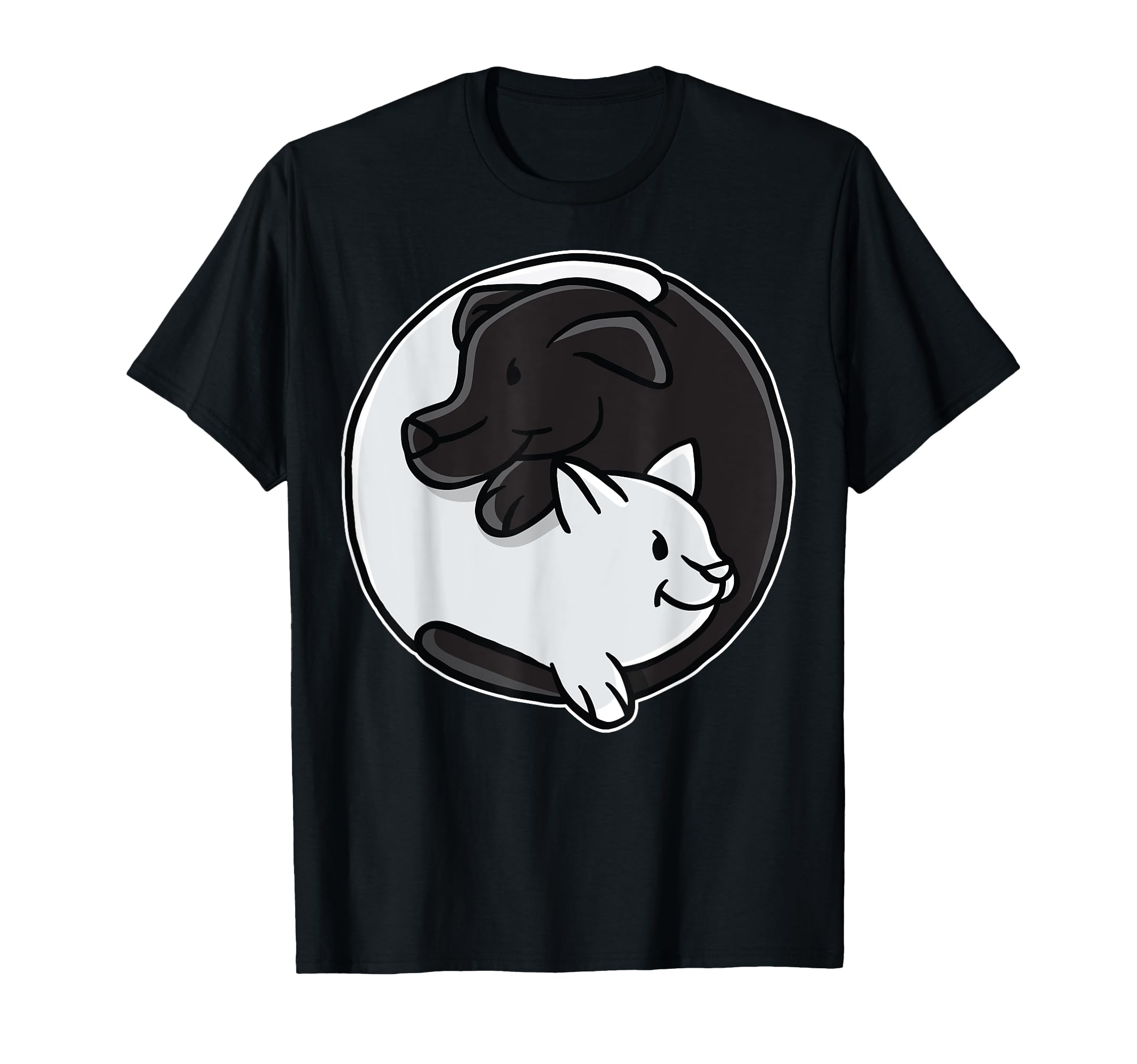 Cat And Dog Ying Yang Yoga Meditation T-Shirt - Streetwear Style Men Women - T-Shirt, Sweatshirt, Hoodie