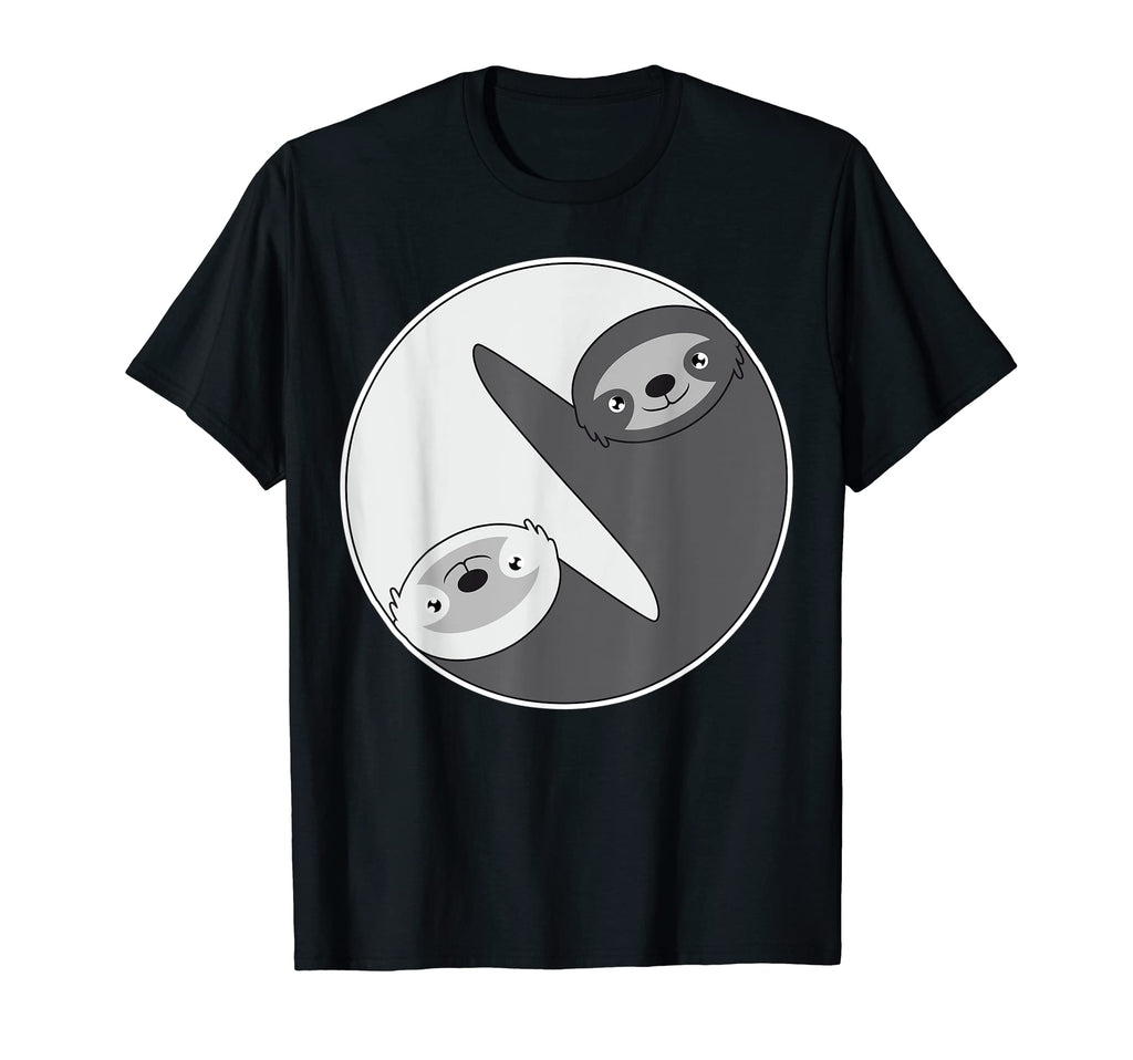 Spiritual Sloth Yin Yang Meditation T-Shirt - Minimalist Print Men Women - T-Shirt, Sweatshirt, Hoodie