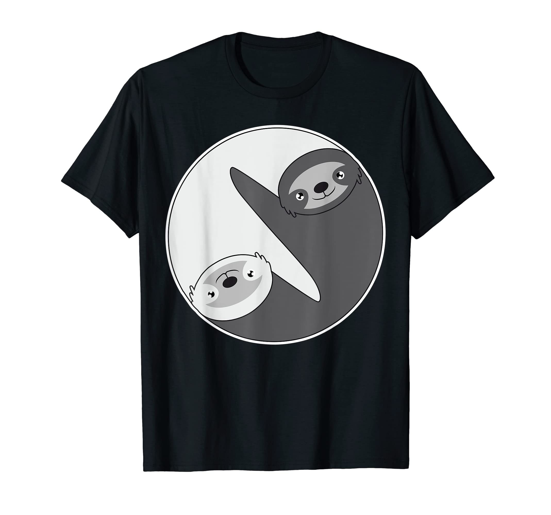 Spiritual Sloth Yin Yang Meditation T-Shirt - Minimalist Print Men Women - T-Shirt, Sweatshirt, Hoodie