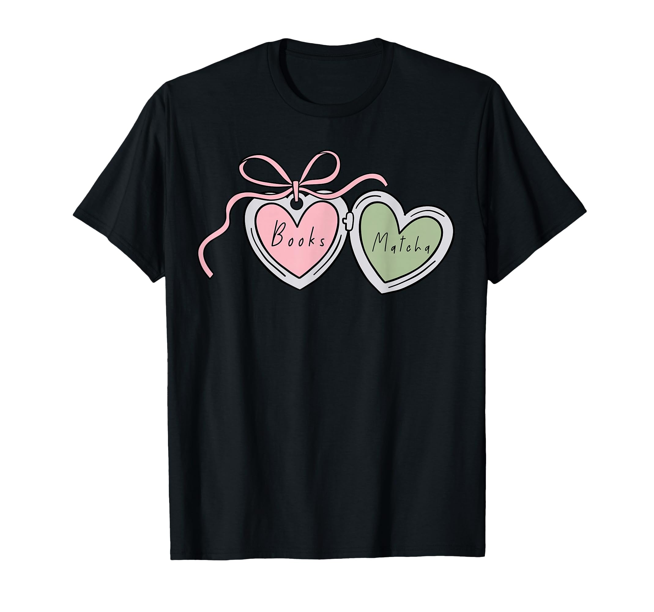 Locket Books And Matcha Lover T-Shirt - Trendy Graphic Unisex - T-Shirt, Sweatshirt, Hoodie