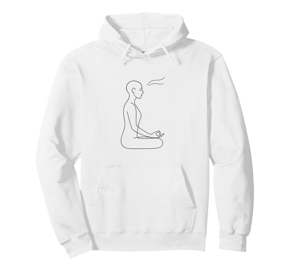 Mindful Meditation Line Art Minimalist Hoodie - Trendy Graphic Men Women - T-Shirt, Sweatshirt, Hoodie