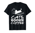Cat Books Coffee Womens T-Shirt - Novelty Apparel Unisex - T-Shirt, Sweatshirt, Hoodie