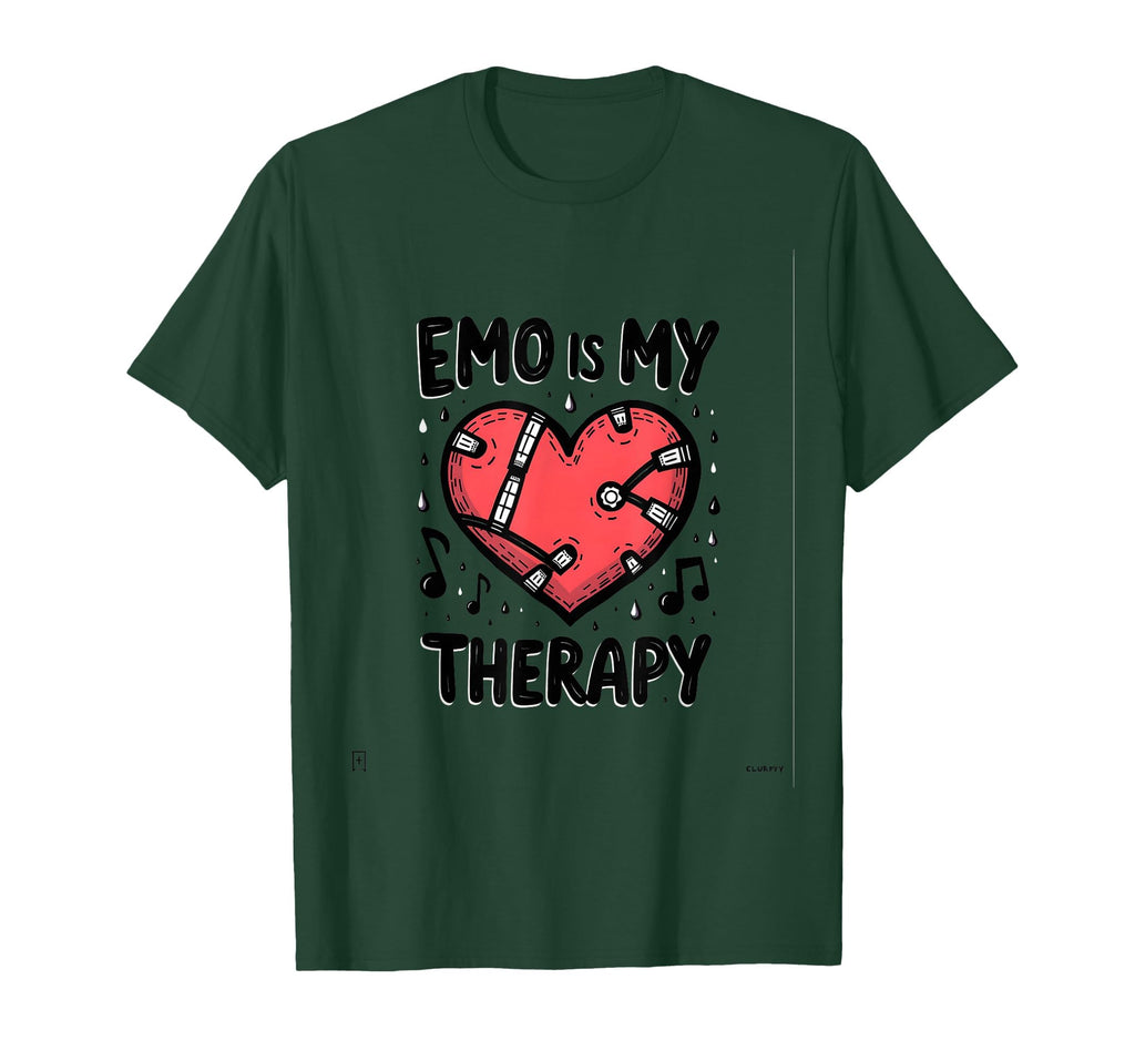 Emo Is My Therapy Mental Health T-Shirt - Graphic Print for Adults - T-Shirt, Sweatshirt, Hoodie