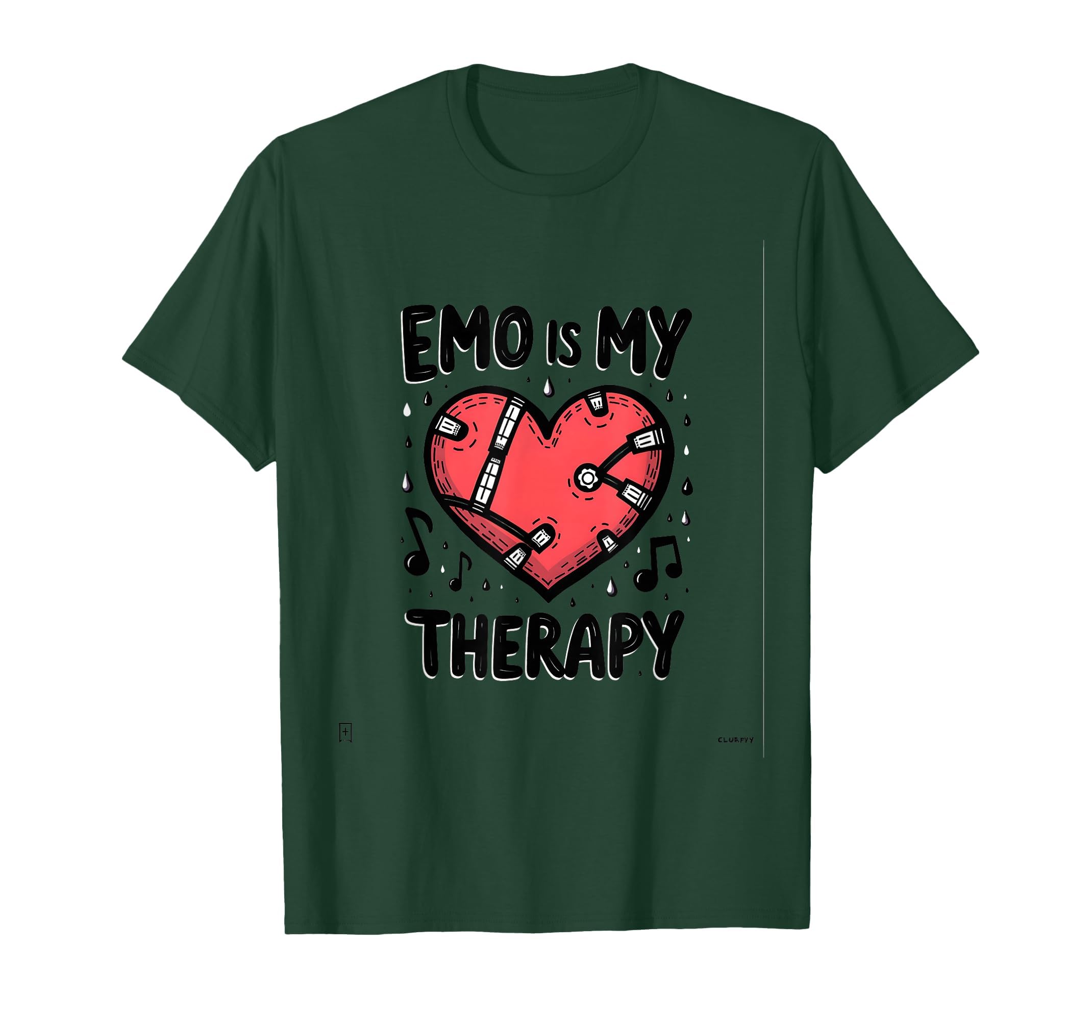 Emo Is My Therapy Mental Health T-Shirt - Graphic Print for Adults - T-Shirt, Sweatshirt, Hoodie