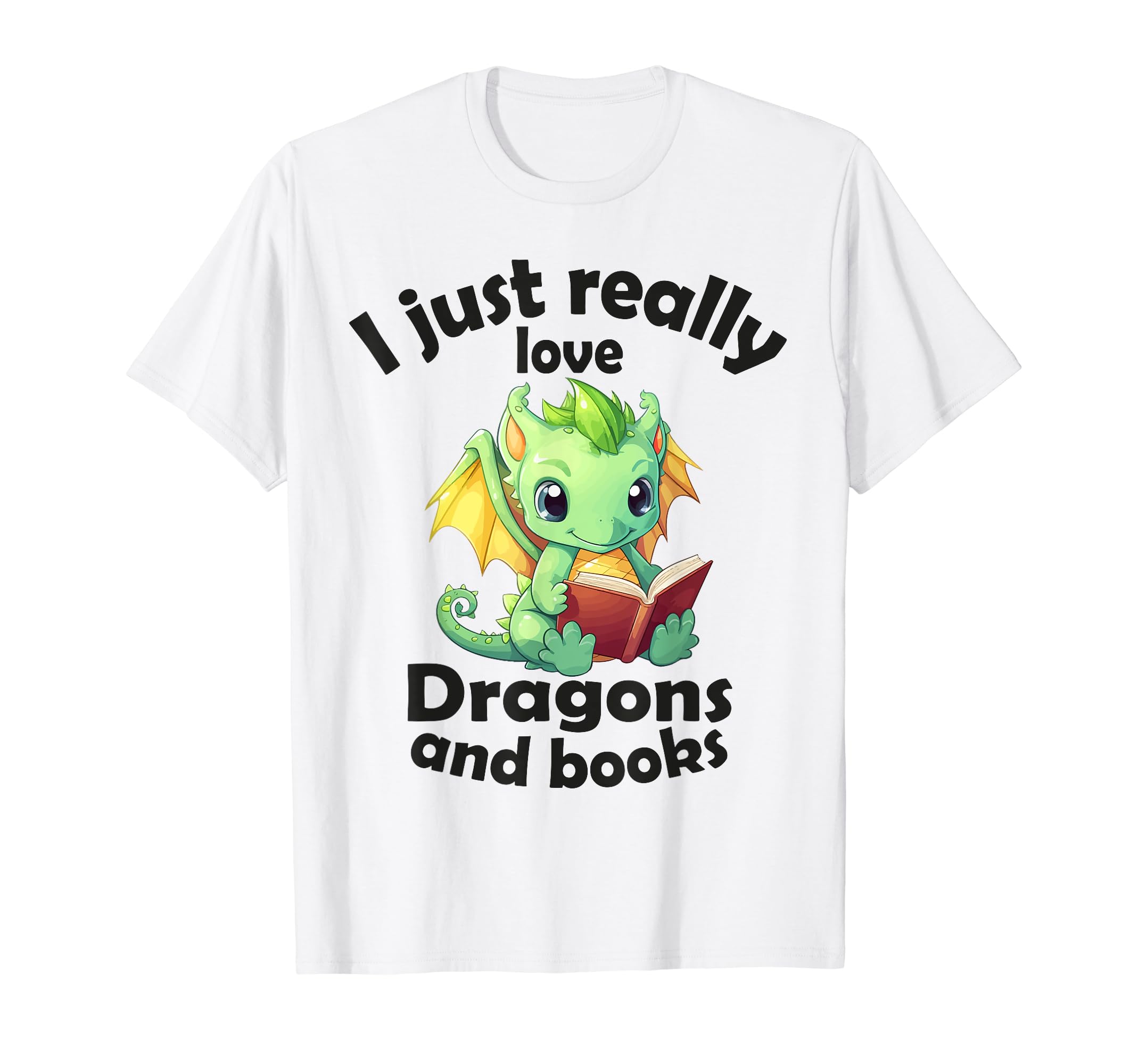 I Just Really Love Dragons And Books T-Shirt - Minimalist Print Men Women - T-Shirt, Sweatshirt, Hoodie