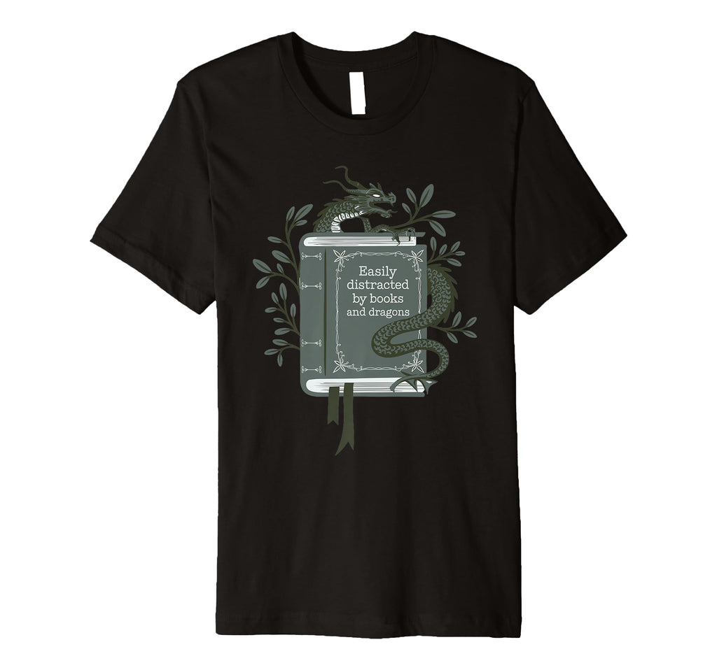 Easily Distracted Dragons And Books T-Shirt - Trendy Graphic Men Women - T-Shirt, Sweatshirt, Hoodie