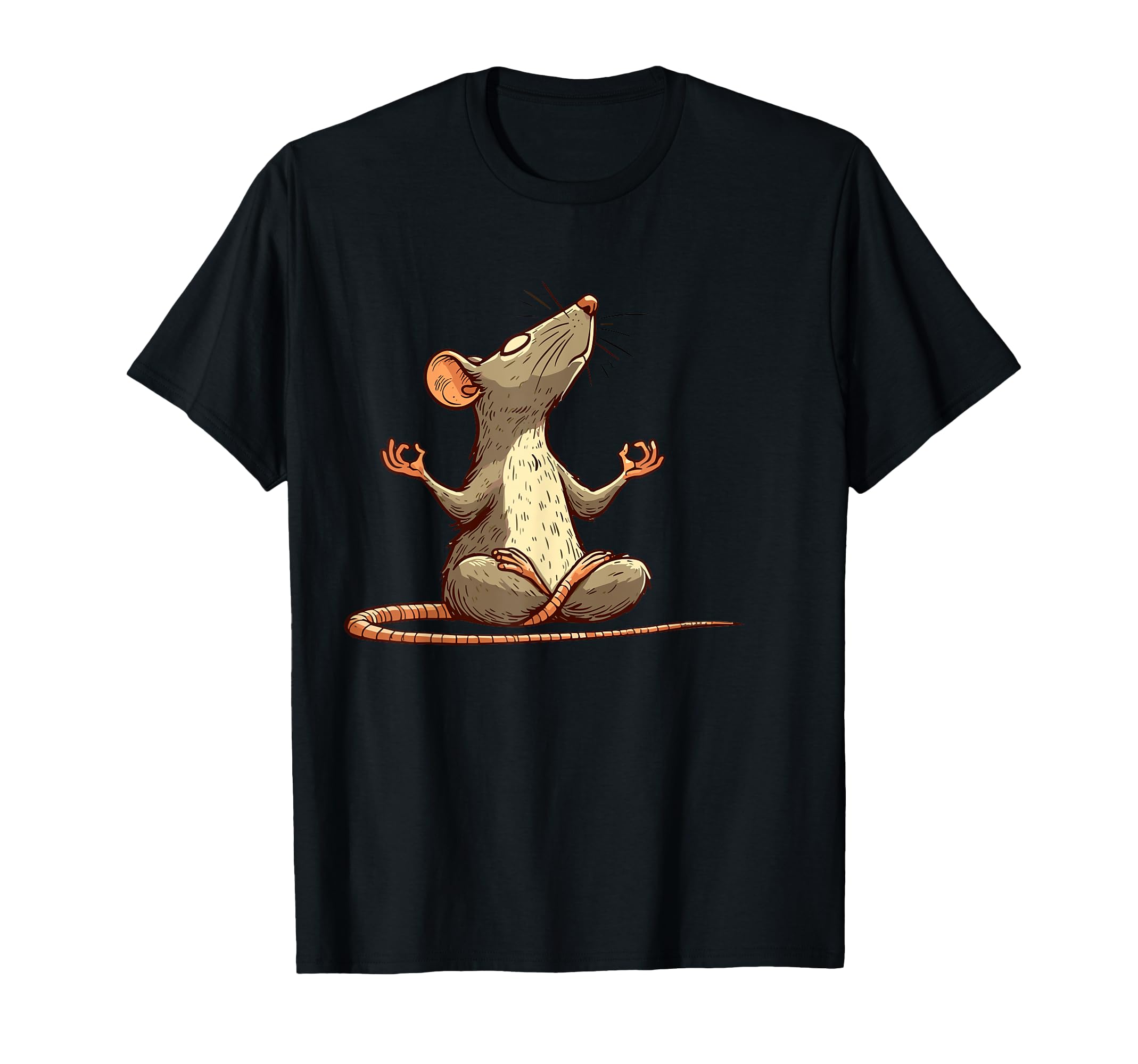Meditation Rat Mouse Yoga Pose T-Shirt - Minimalist Print Men Women - T-Shirt, Sweatshirt, Hoodie