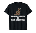 Easily Distracted Cats And Books T-Shirt - Unique Graphic Men Women - T-Shirt, Sweatshirt, Hoodie