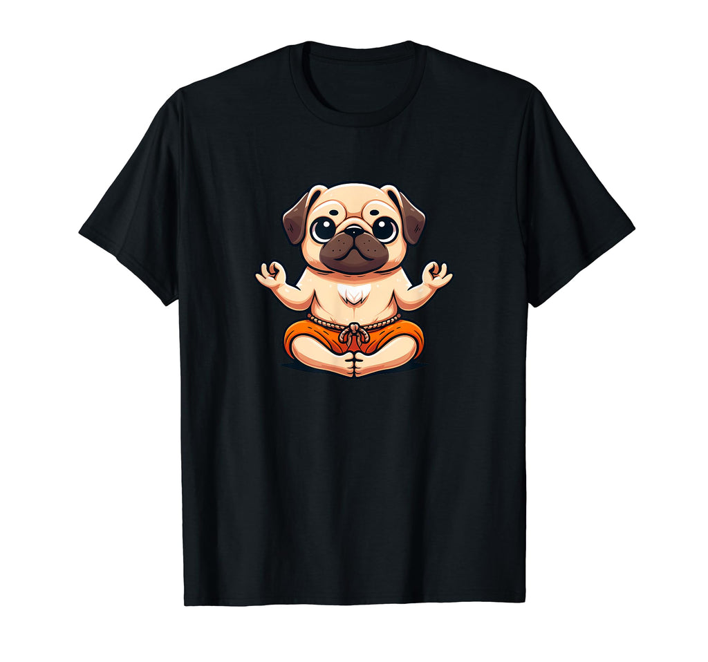 Funny Pug Monk Meditation Pet Dog Lover T-Shirt - Trendy Graphic for Adults - T-Shirt, Sweatshirt, Hoodie