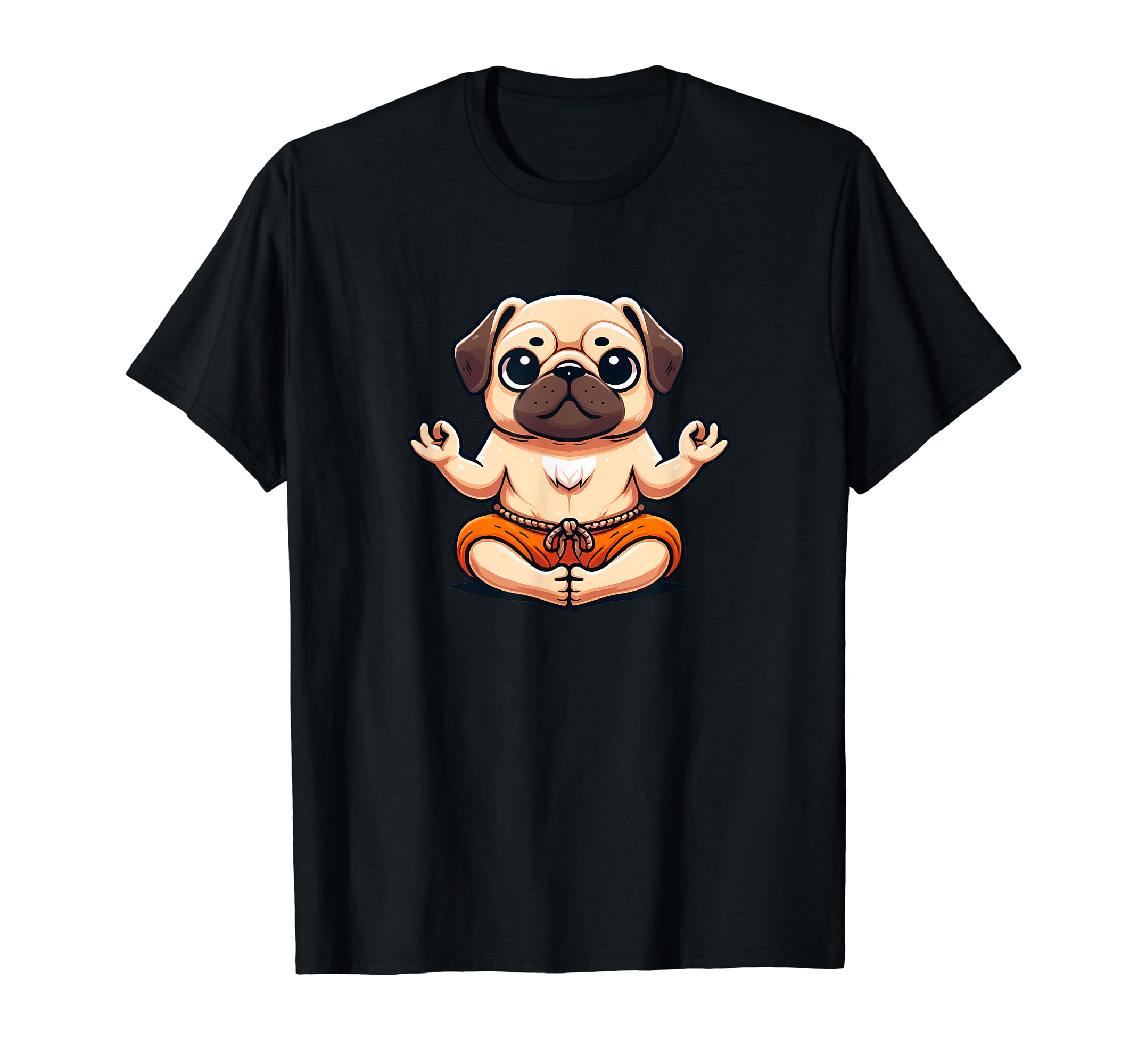 Funny Pug Monk Meditation Pet Dog Lover T-Shirt - Trendy Graphic for Adults - T-Shirt, Sweatshirt, Hoodie