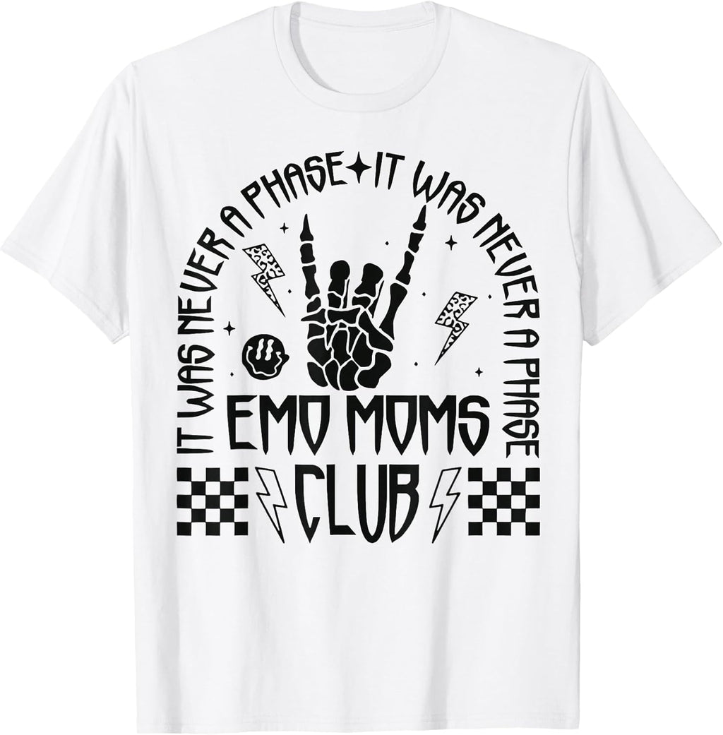 Emo Mom Club It Was Never A Phase Unisex T-shirt, Sweatshirt, Hoodie, Long Sleeve Tee - T-Shirt, Sweatshirt, Hoodie