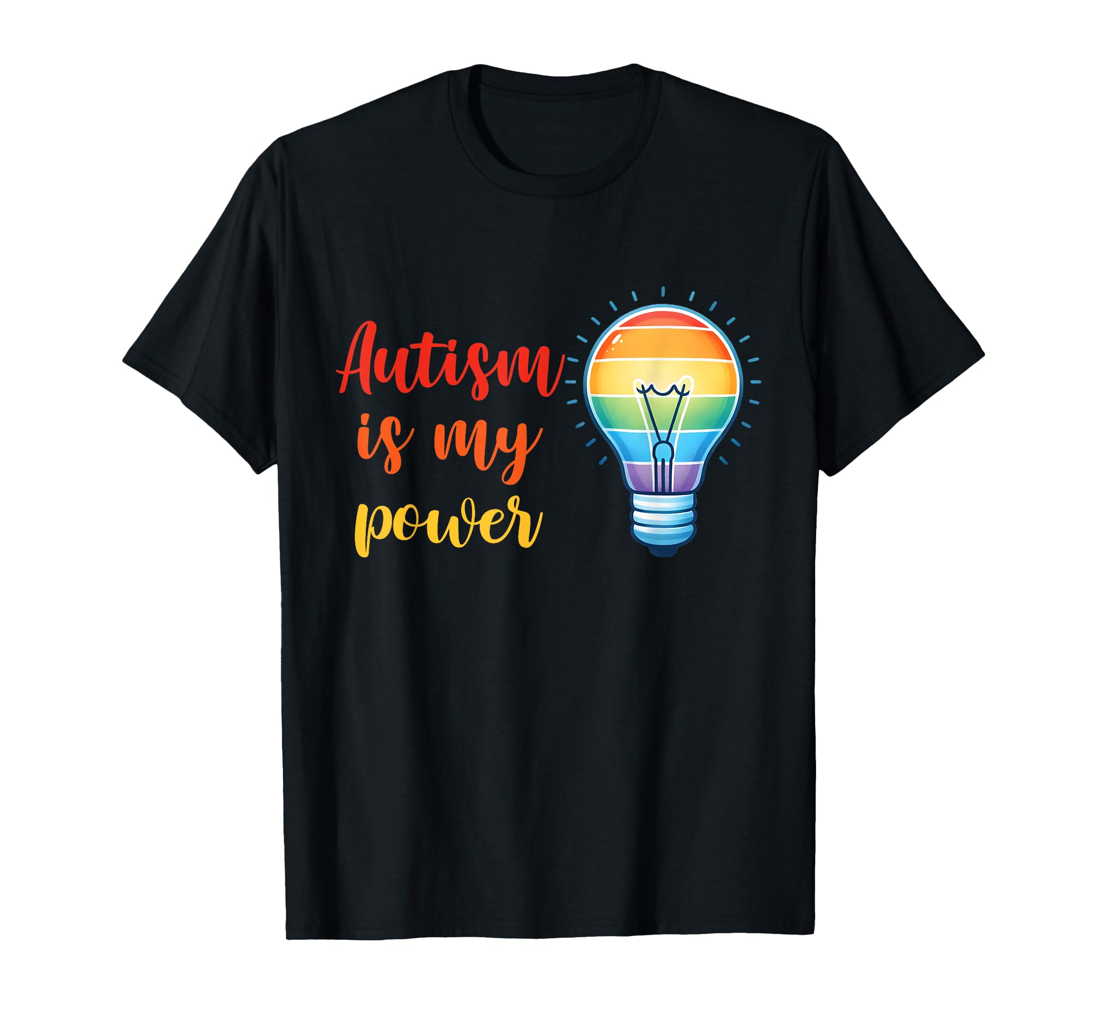 Pride Neurodivergent Rainbow Light Bulb T-Shirt - Unique Graphic Men Women - T-Shirt, Sweatshirt, Hoodie