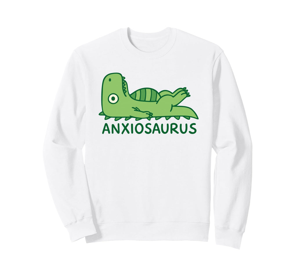 Anxiousaurus Dinosaur Anxiety Sweatshirt - Minimalist Print Men Women - T-Shirt, Sweatshirt, Hoodie