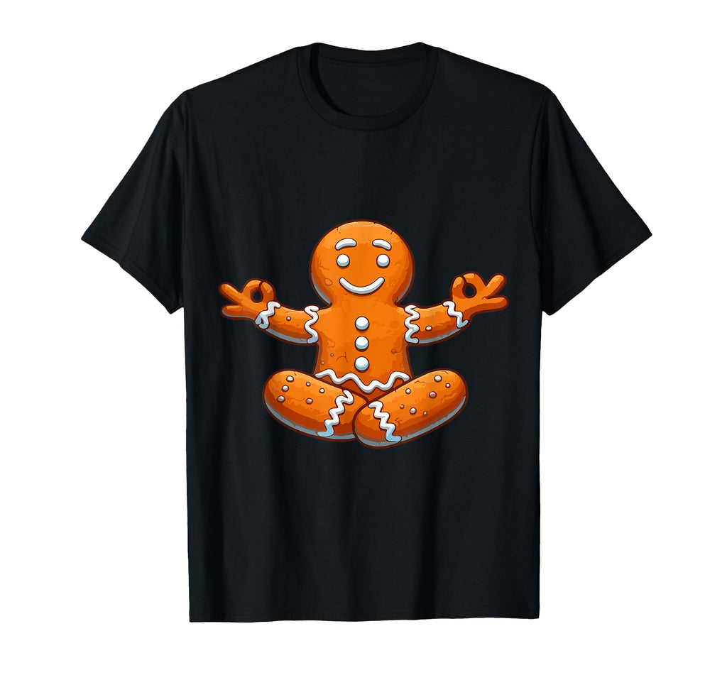 Meditation Gingerbread Yoga Pose T-Shirt - Minimalist Print for Adults - T-Shirt, Sweatshirt, Hoodie