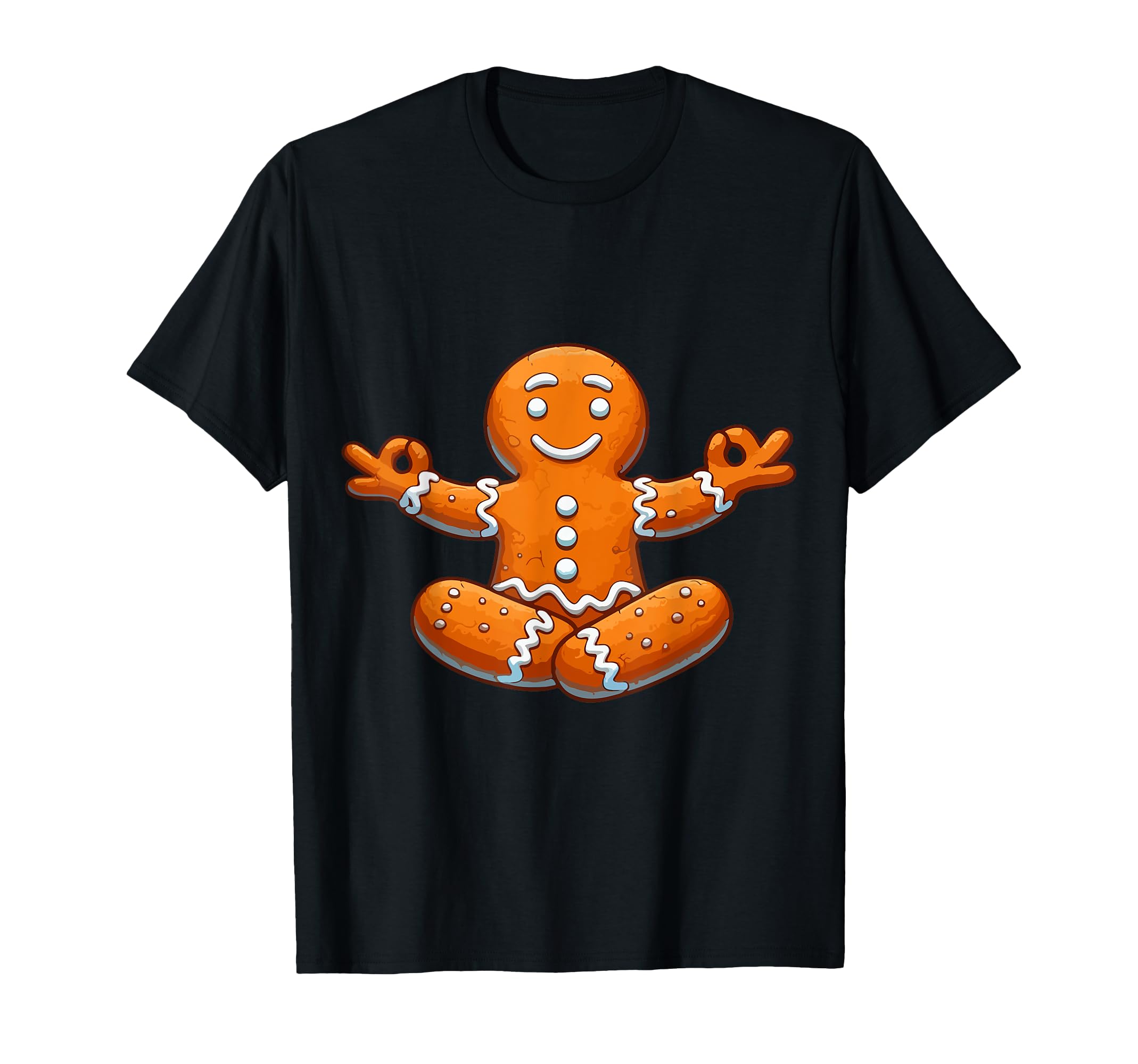 Meditation Gingerbread Yoga Pose T-Shirt - Minimalist Print for Adults - T-Shirt, Sweatshirt, Hoodie