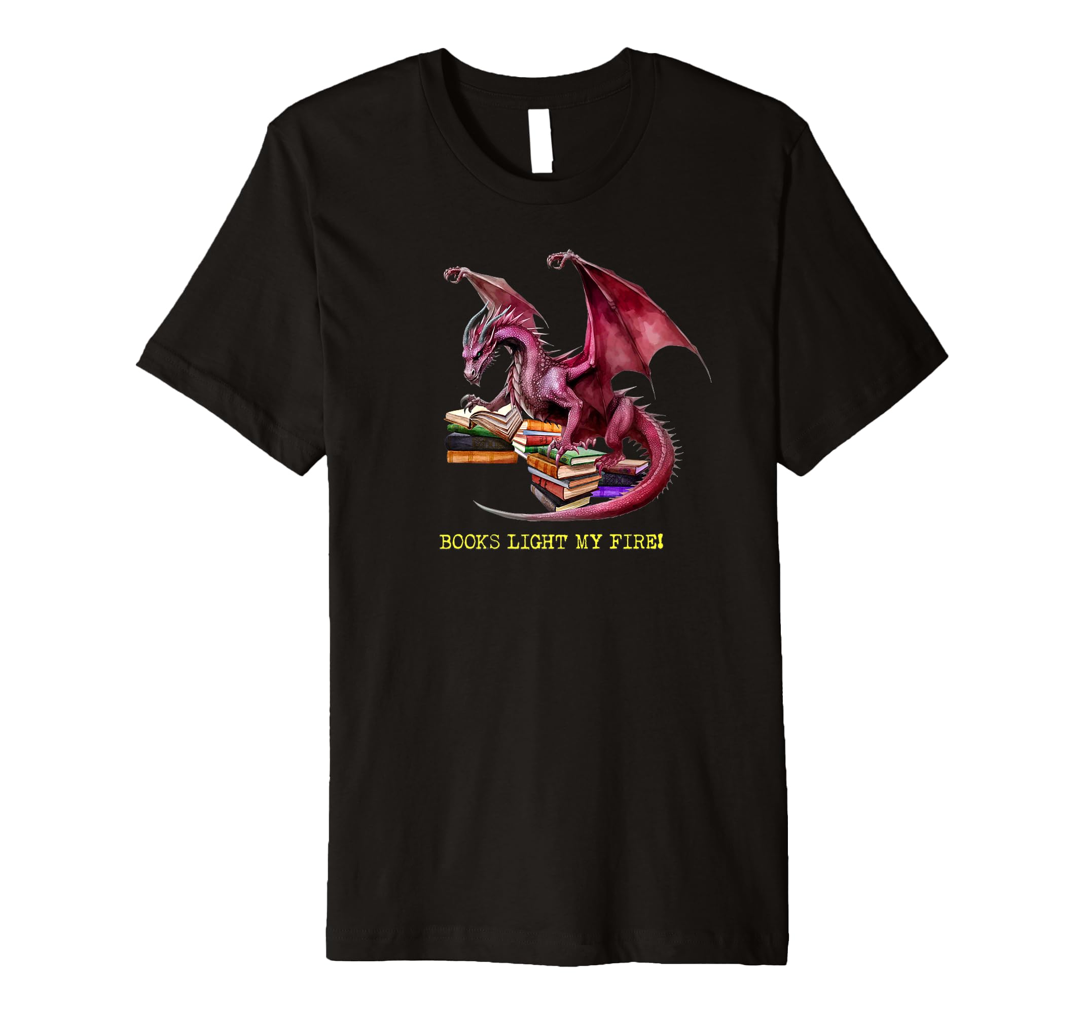 Dragon Books Light Fire Reading T-Shirt - Aesthetic Graphic for Adults - T-Shirt, Sweatshirt, Hoodie