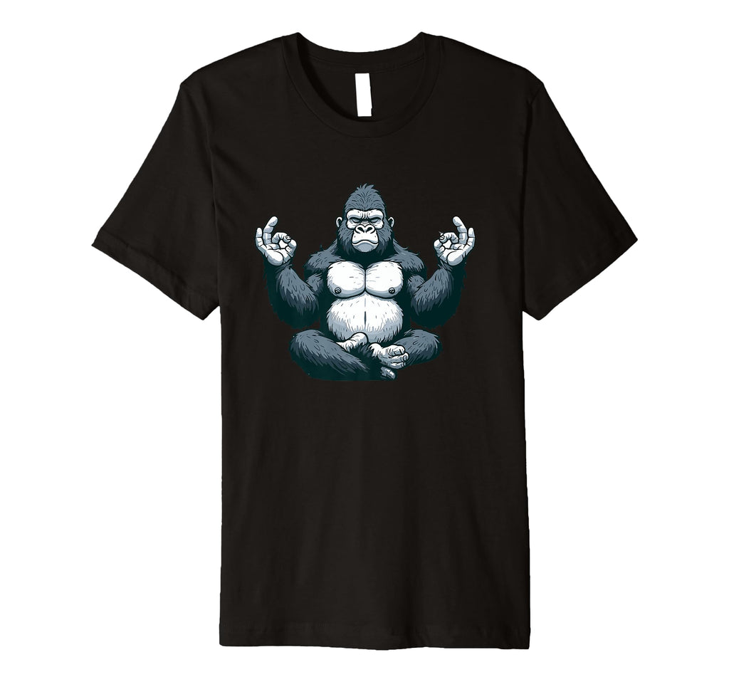 Meditation Gorilla Yoga Pose Relaxing T-Shirt - Graphic Print for Adults - T-Shirt, Sweatshirt, Hoodie