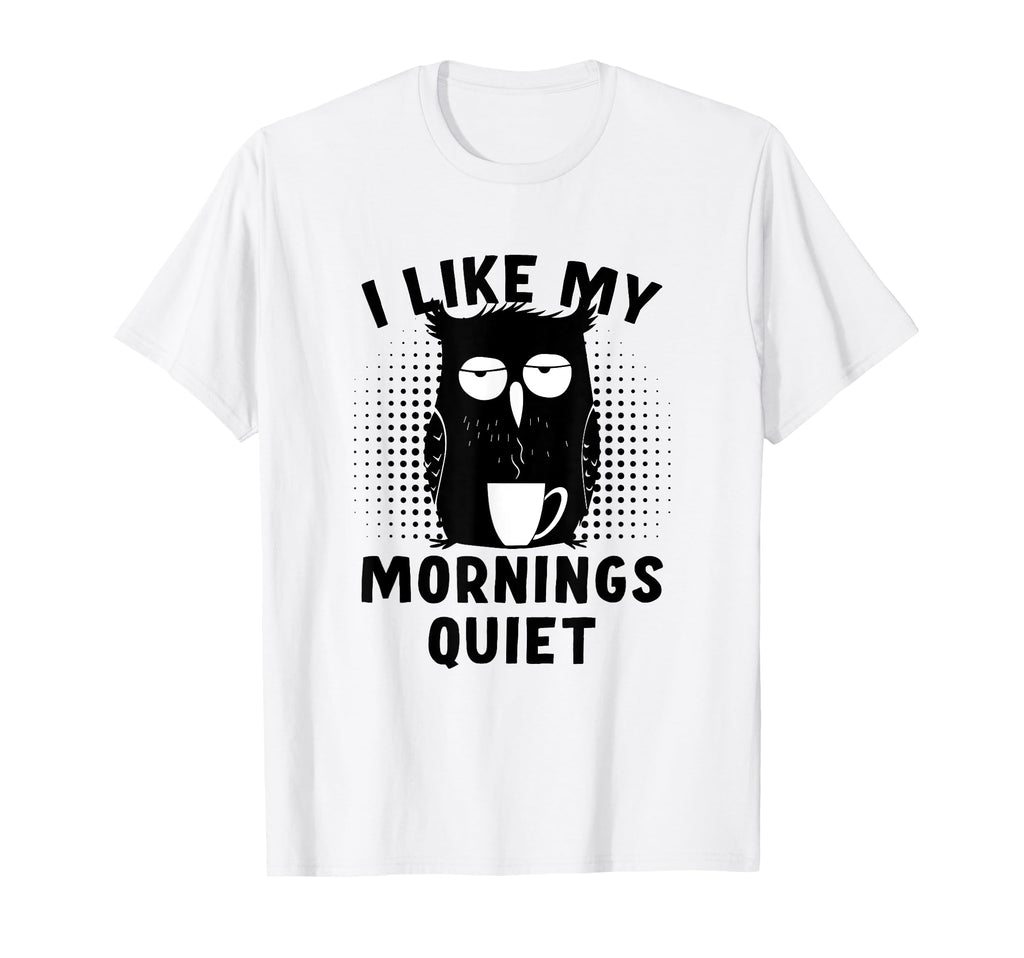Coffee And Silence Keep Me Going Owl T-Shirt - Trendy Graphic for Adults - T-Shirt, Sweatshirt, Hoodie