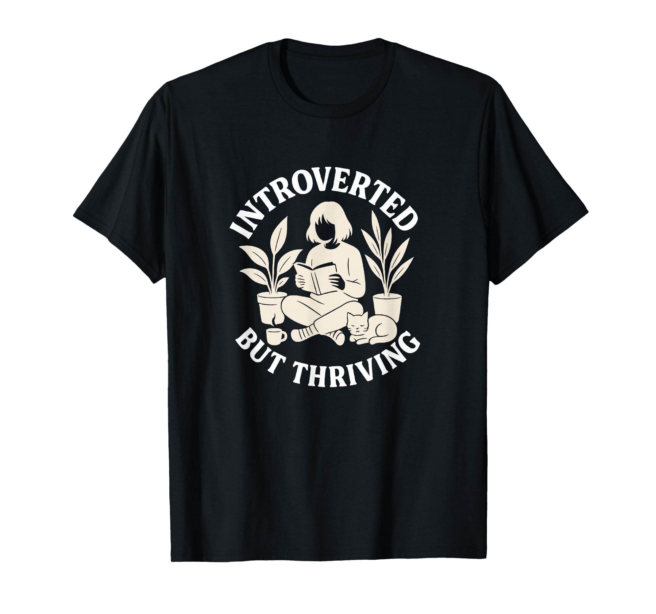 Introverted But Thriving Reading T-Shirt - Custom Art Print for Adults - T-Shirt, Sweatshirt, Hoodie